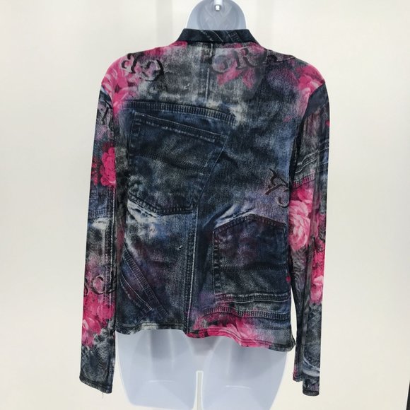 2 Piece Y2K Mesh Floral Denim Set, Size Small - Picture 2 of 10